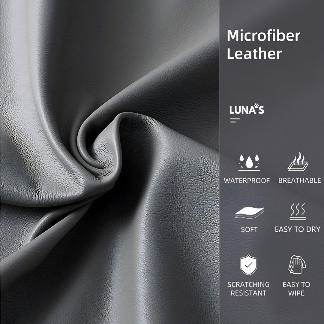 Faux Leather Orthopedic Bolster Dog Bed