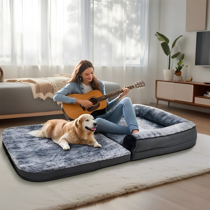 Orthopedic Human-Size Dog Bed - Stone Gray